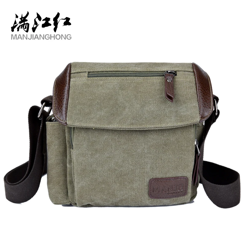

MANJIANGHONG Canvas Men's Bag Fashion Men Cross Body Square Bag Casual Men Shoulder Bag Retro Shoulder Men Messenger Bag Top