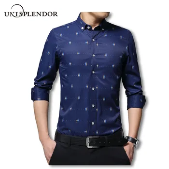

2020 Men Dress Shirts Long Sleeve Cotton Slim Male Camisa Casual Shirt Soft Printed Brand Man Cool Shirt Top New Arrival YN10309