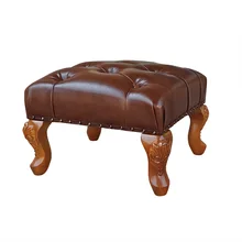Американский табурет для ног, табурет для дивана, пуфик, твердая древесина, обувь, скамейка, табурет, Европейский журнальный столик, кожаный табурет