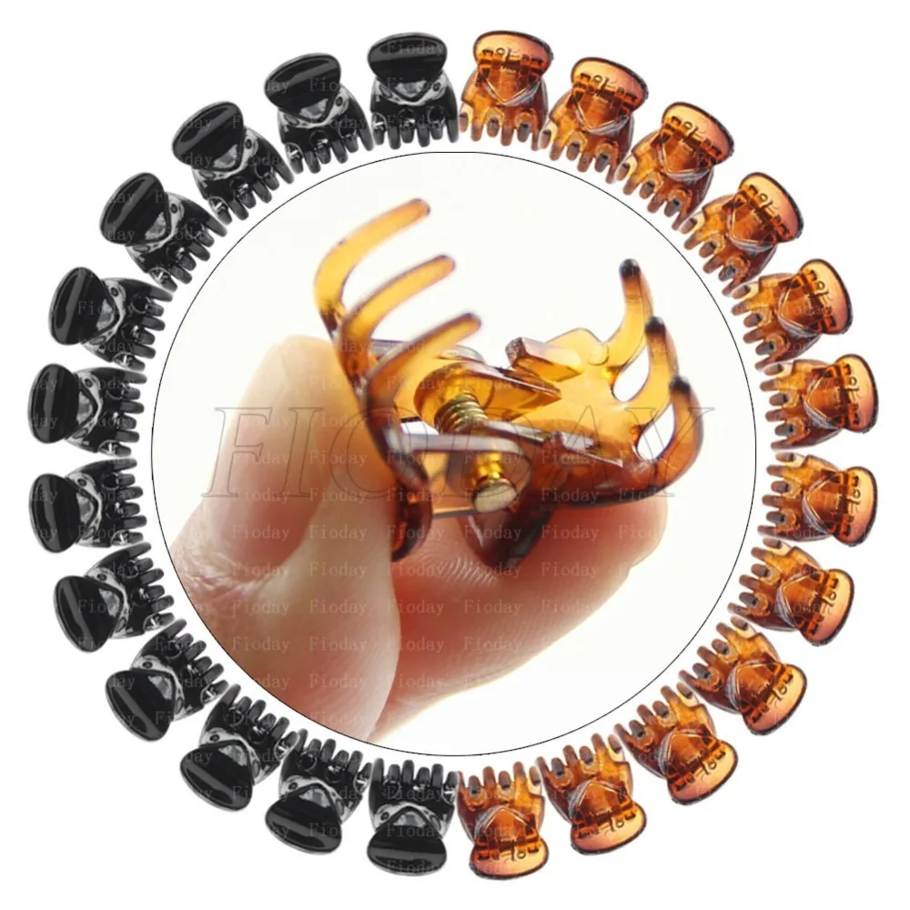 

24 PCS Fashion Mini Black Womens Hair Claws Girls Hair Accessories Plastic Hairpin Hair Claw Clips for Women 6 Clamp 2 Colors