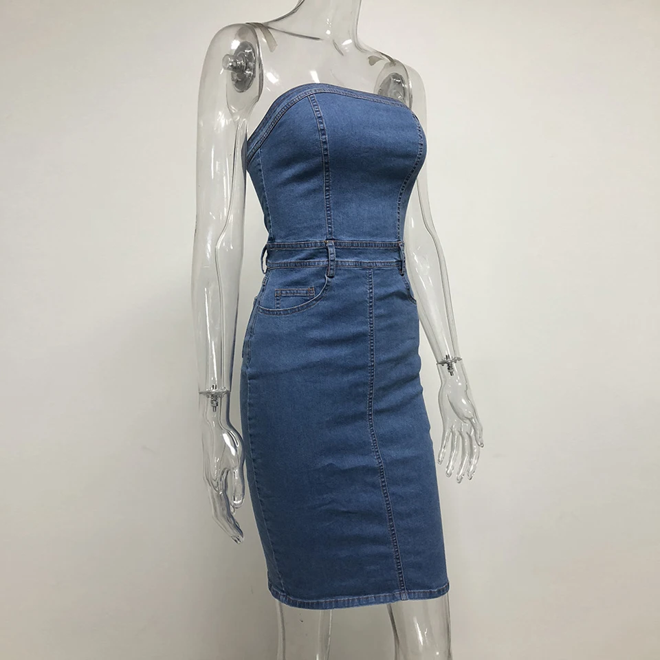 Strapless Denim Dress (9)