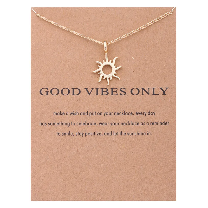Женское ожерелье с подвеской Good Vibes Only Sun ювелирные изделия аксессуары золотого и