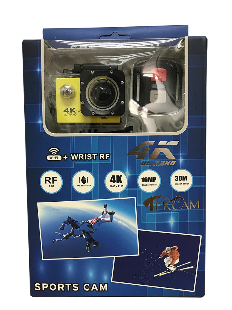 Tekcam F60R 4k wifi Удаленная Экшн-камера 1080p HD 16MP GO PRO стильная камера на шлем 30 метров Водонепроницаемая Спортивная DV камера