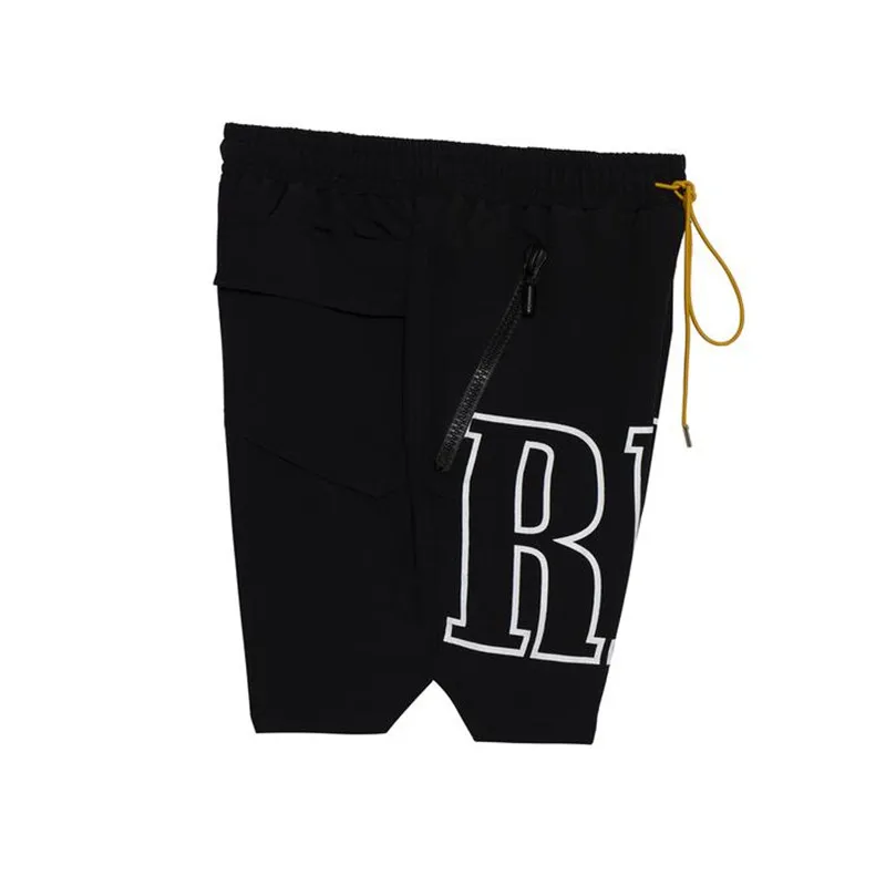 Black Friday RHUDE Rh Logo Swim Trunk 2019 New Arrival Men Loose RHUDE Print Shorts Self Nylon LINING Polyester Mesh Drawstring Zipper Short