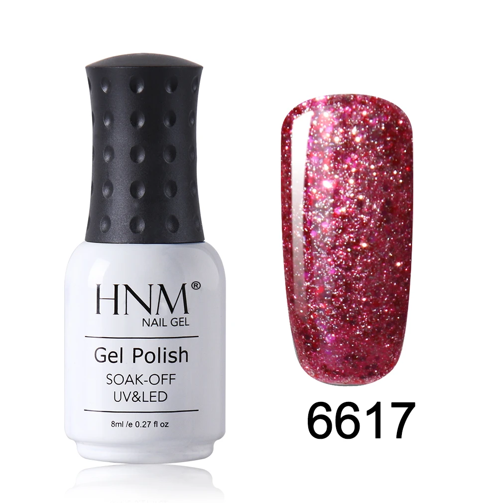 HNM 8 мл Звездный Блестящий Гель-лак для ногтей УФ-смола светодиодный длинный последний гель для ногтей Гибридный Гель-лак мерцающий и сияющий базовый верхний слой - Цвет: FXJ6617