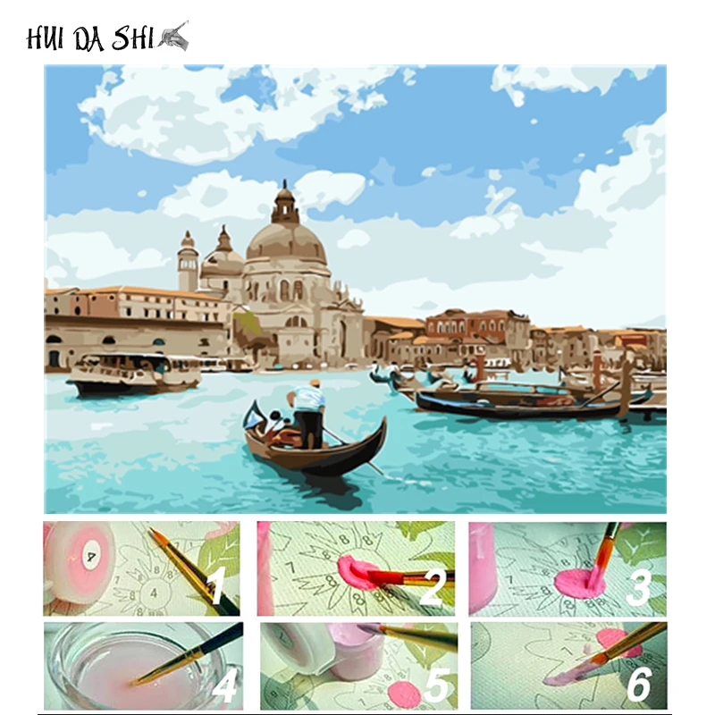 

Castle in water Hand Made Paint High Quality Canvas Beautiful Painting By Numbers Surprise Gift Great Accomplishment