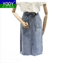 YOOY Для женщин юбка Harajuku длинная юбка Уличная плюс Размеры 5XL корейский стиль Джинсовые юбки Faldas Mujer богемный Jupe одежда