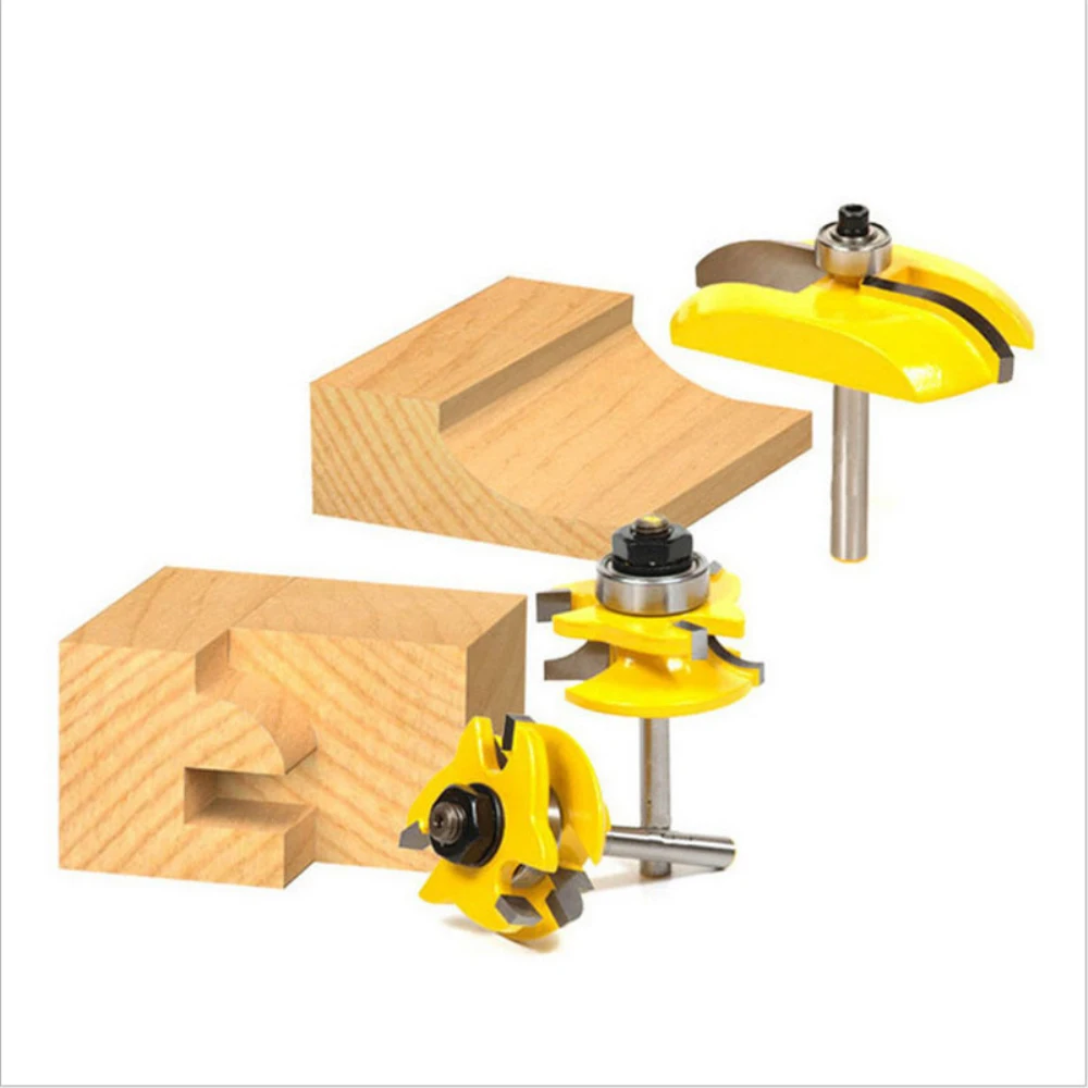 

8mm Shank Raised Panel Cabinet Door Router Bit Set Woodworking Cutter Woodworking Router Bits Carbide Bit Door Knife 3pc/set
