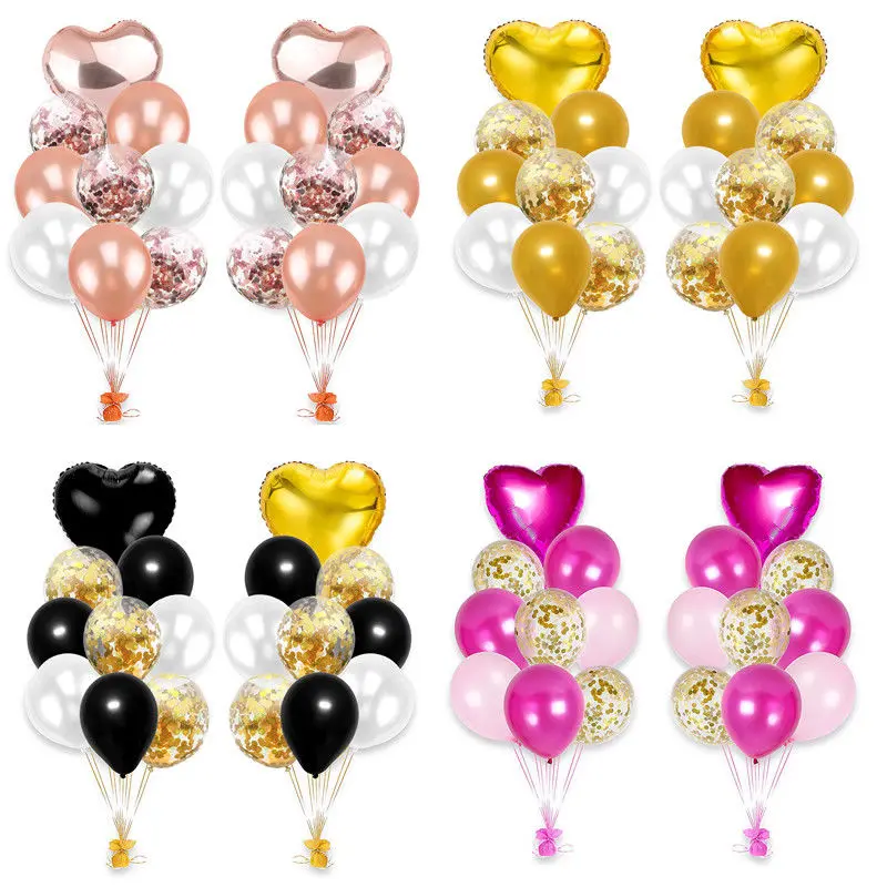 

GXINUG 18Pcs 12" Bride To Be Heart Foil Latex Confetti Balloon Set Team Bride Hen Night Do Party Birthday Wedding Decoration
