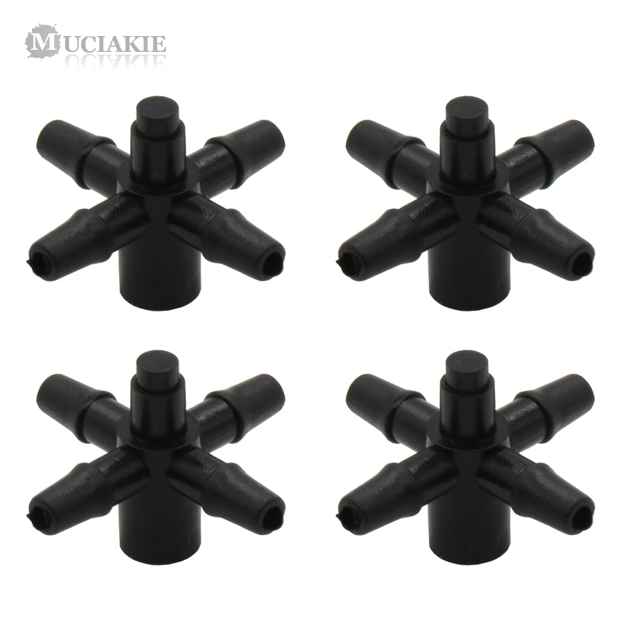 

MUCIAKIE 10PCS 5-Way Barb 3/5mm Tubing Hose Connecters Garden Watering Coupling Adapters Micro Drip Irrigation Accessories