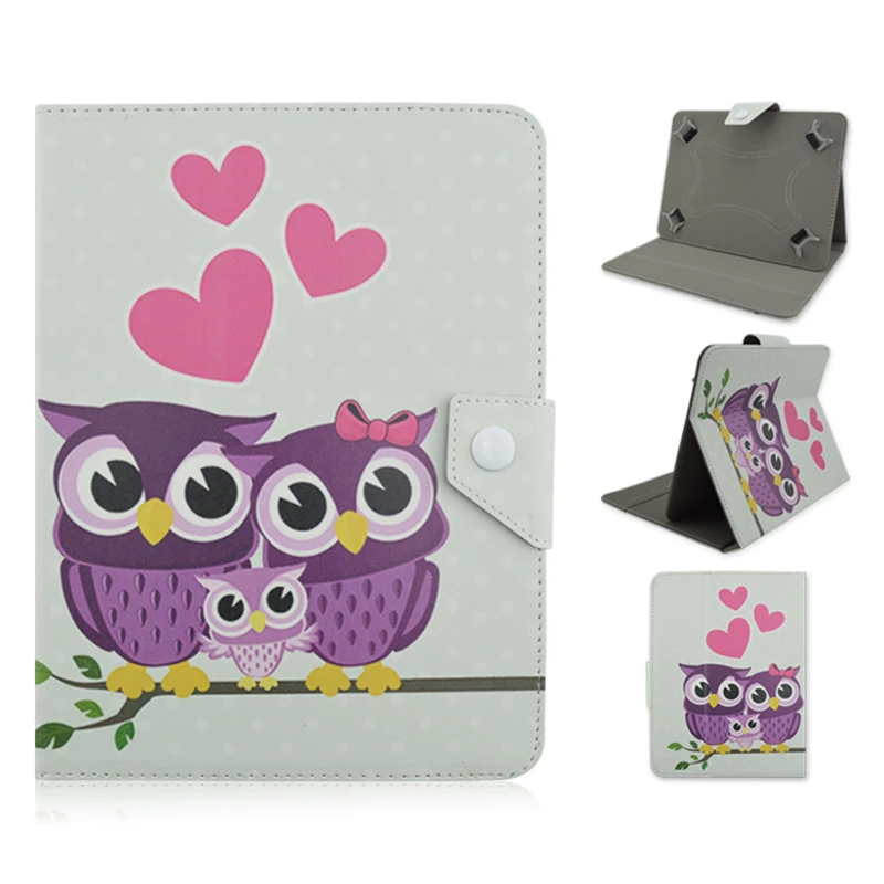 

Generic Rotatable PU Leather Case Three Owls Pattern Design Cover with Stand for 7 inch Android Tablets Tablet PC