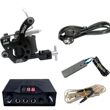 Besta Высокое качество татуировки машина Начинающий светодиодный татуировки Мощность наборы татуировки с пистолетом татуировки