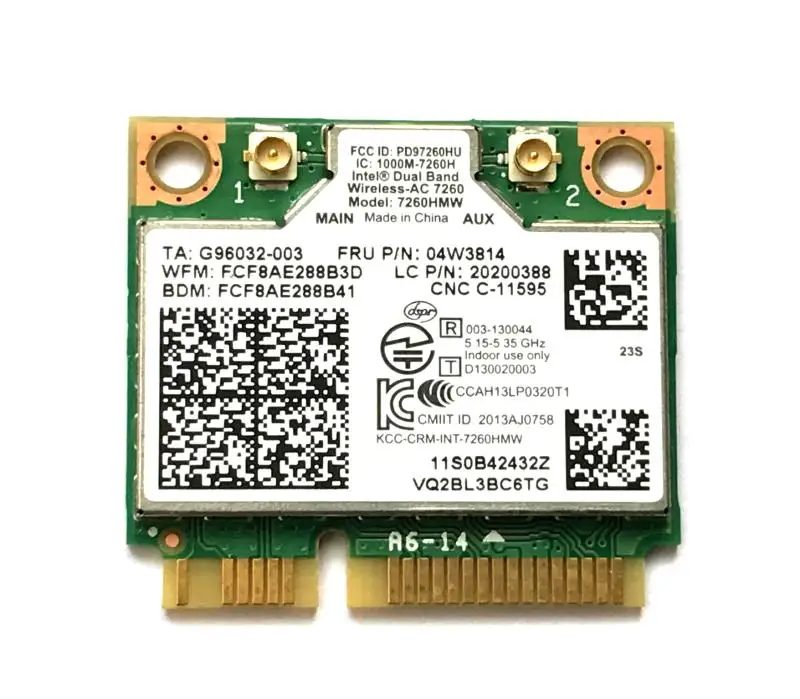 SSEA карта Wi-Fi Bluetooth 4,0 для Intel двухдиапазонный беспроводной-AC 7260 7260HMW 867 м Половина мини PCI-E для IBM S440 S540 E440 04W3814