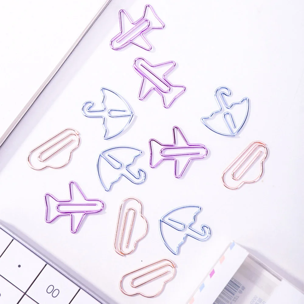 

12pcs/lot Cartoon Shape Mini Paper Clips Kawaii Stationery Binder Clips Photos Tickets Notes Letter Paper Clip Office Suppliespp