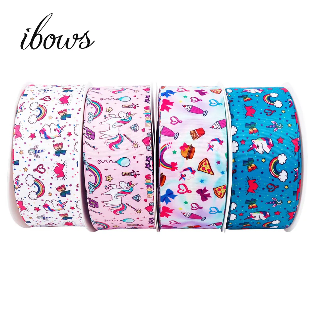 

2Yards 3"(75mm) Candy Grosgrain Gradual Ribbon Unicorn Ice-Cream Printed DIY Hair Bows Gift Wrapping Material Handmade Crafts