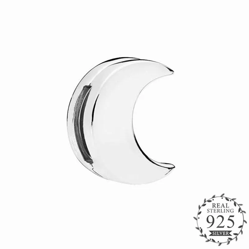 

Reflexions Moon Clip Charm Bead Fits Pandora Reflexions Bracelets Bangles Original Silver 925 Bead DIY Making Jewelry For Women.