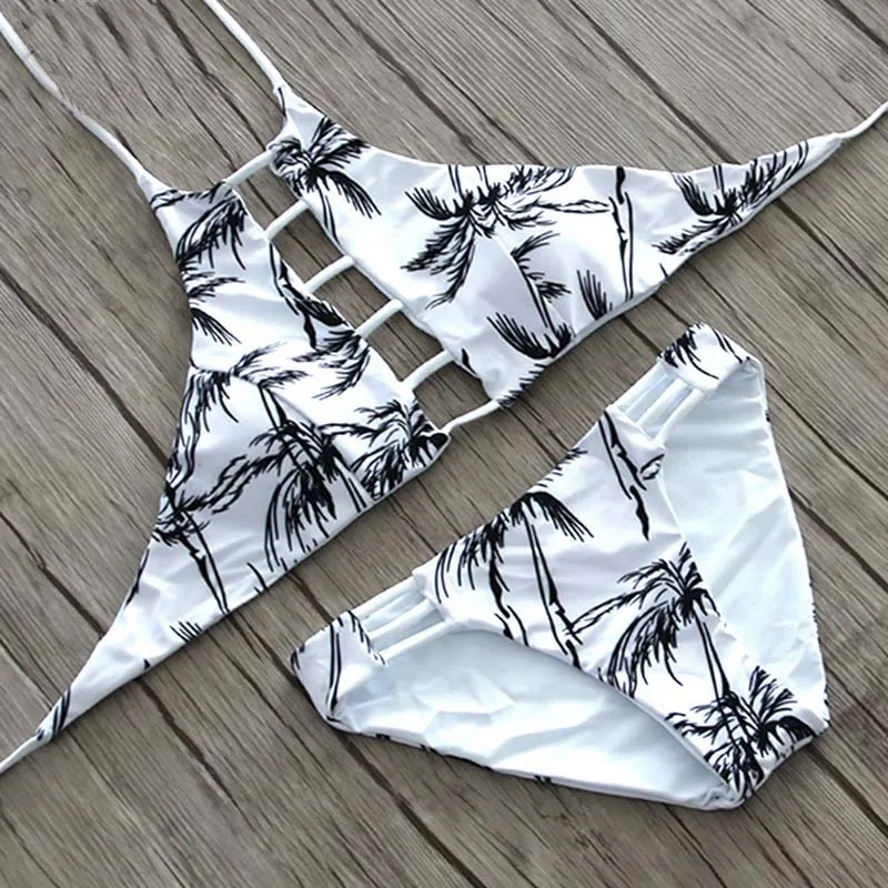 TQSKK 2019 Sexy High Neck Halter Crop Bikinis Women Swimsuit Bandage Swimwear Print Bikini Set Brazilian Bathing Biquini Suit TQSKK 2019 Sexy High Neck Halter Crop Bikinis Women Swimsuit Bandage Swimwear Print Bikini Set Brazilian Bathing Biquini Suit