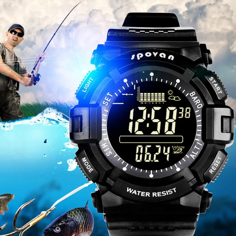 

Waterproof Altimeter Barometer LED Backlit Alarm Men Digital Sports Wrist Watch