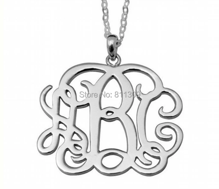

Personalized Monogram Necklace 3 Initial Monogram Necklace