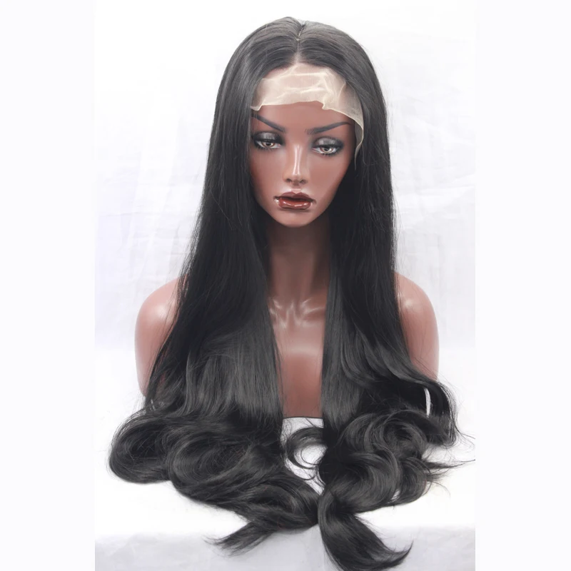 Realistic Looking Synthetic Extra Long Wavy Hair Wig For Black Women