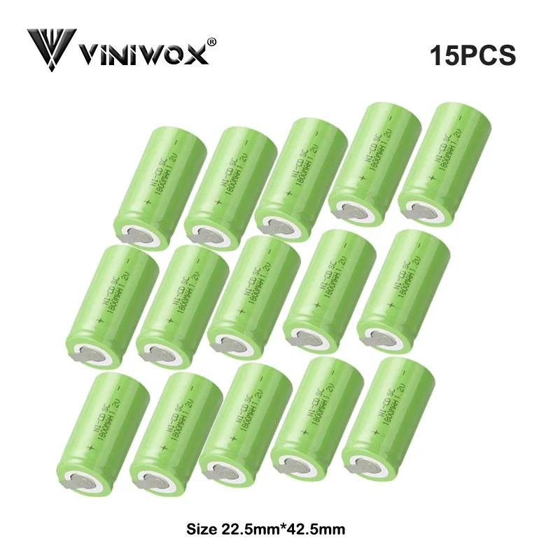 

Ni-CD SC 1800mAh 1.2V Rechargeable Battery Cell For Robot Accumulator Makita Bosch Power Tool Battery Subc Cells DIY 14.4V 18V
