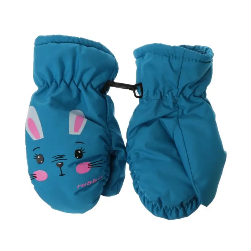 New Kids Winter Warm Gloves Windproof For Children Boys Girls Ski Cycling Climbing Outdoor Gloves Waterproof - Цвет: Синий