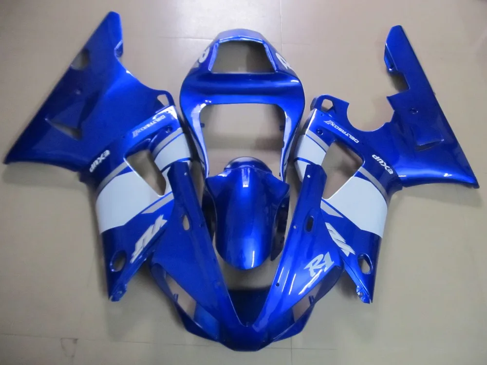 

Motorcycle Fairing Kit for YAMAHA YZFR1 00 01 YZF R1 2000 2001 YZFR1000 yzfr1 00 ABS Cool blue white Fairings set+7gifts YF28