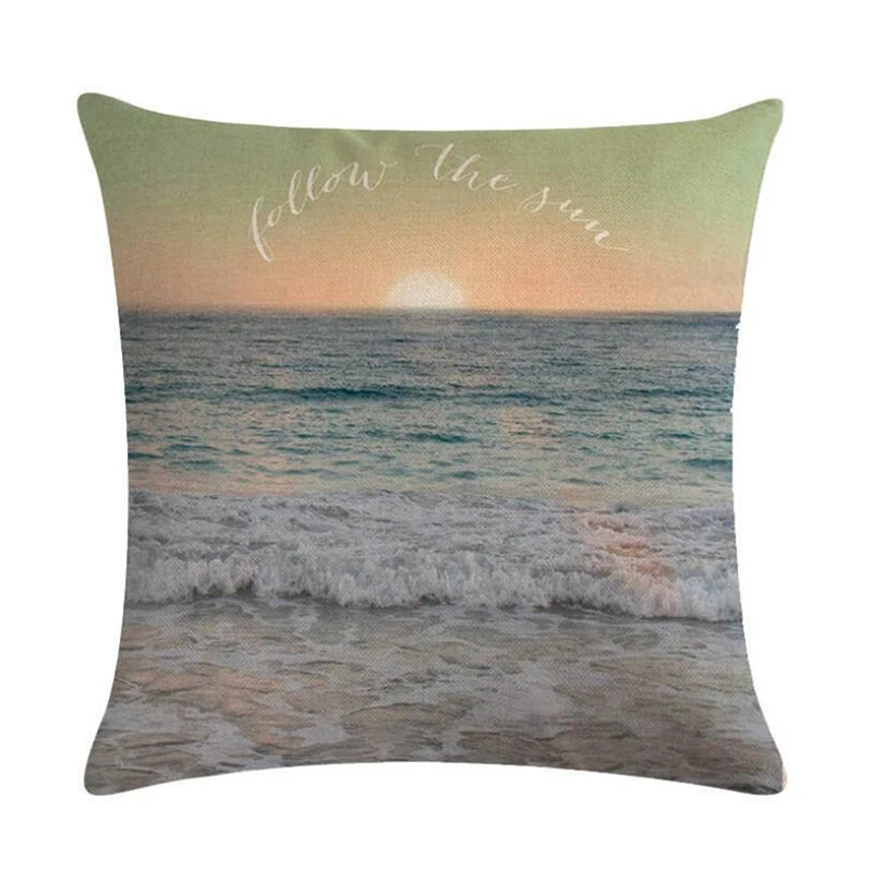 Ocean Beach Series Linen Pillowcase Coast Scenery Home Textile Finished Living Room Bedroom Cushion Set Cover | Дом и сад