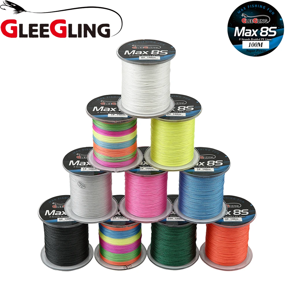 GLEEGLING 100m PE Braided Fishing Line Tresse Carpe 8