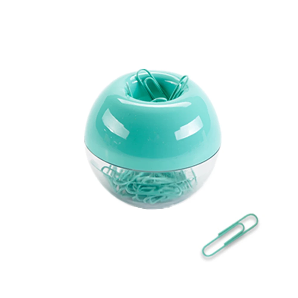 mint green paper clips dispenser holder