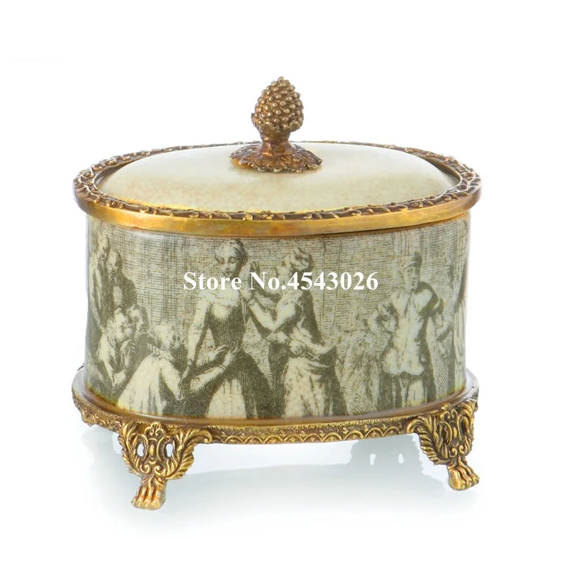 

High-grade storage tank retro American home accessories ornaments living room decorations cover box