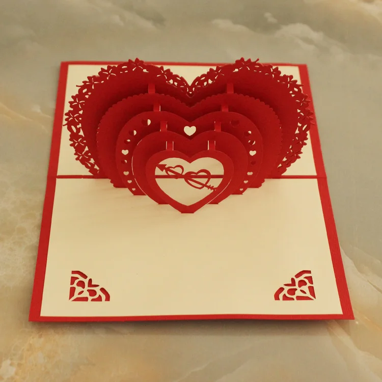 

Love Arrow Valentine's Day Love Card 3D Pop-up Heart Greeting Cards