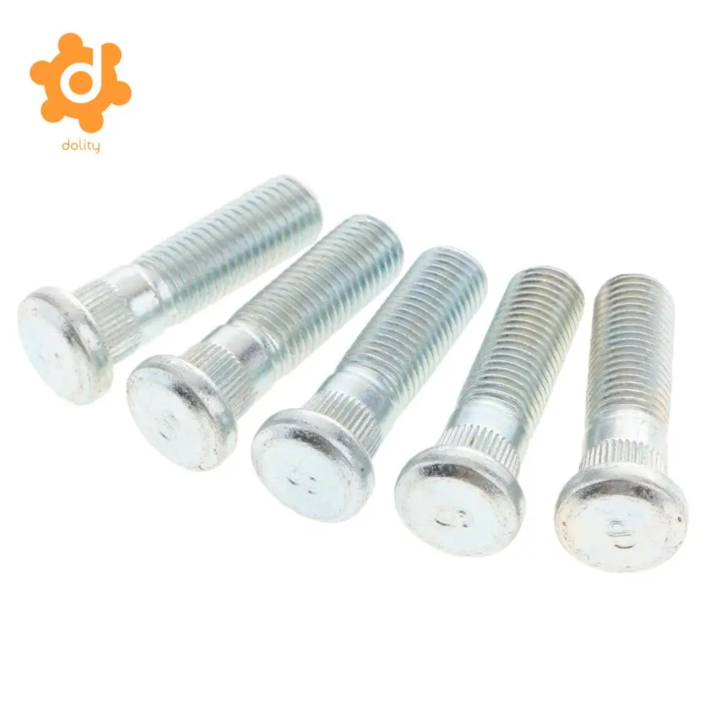 5 Pieces M10x1.5 Wheels Tires Knurl Studs Stud Bolts for Honda Acura Isuzu