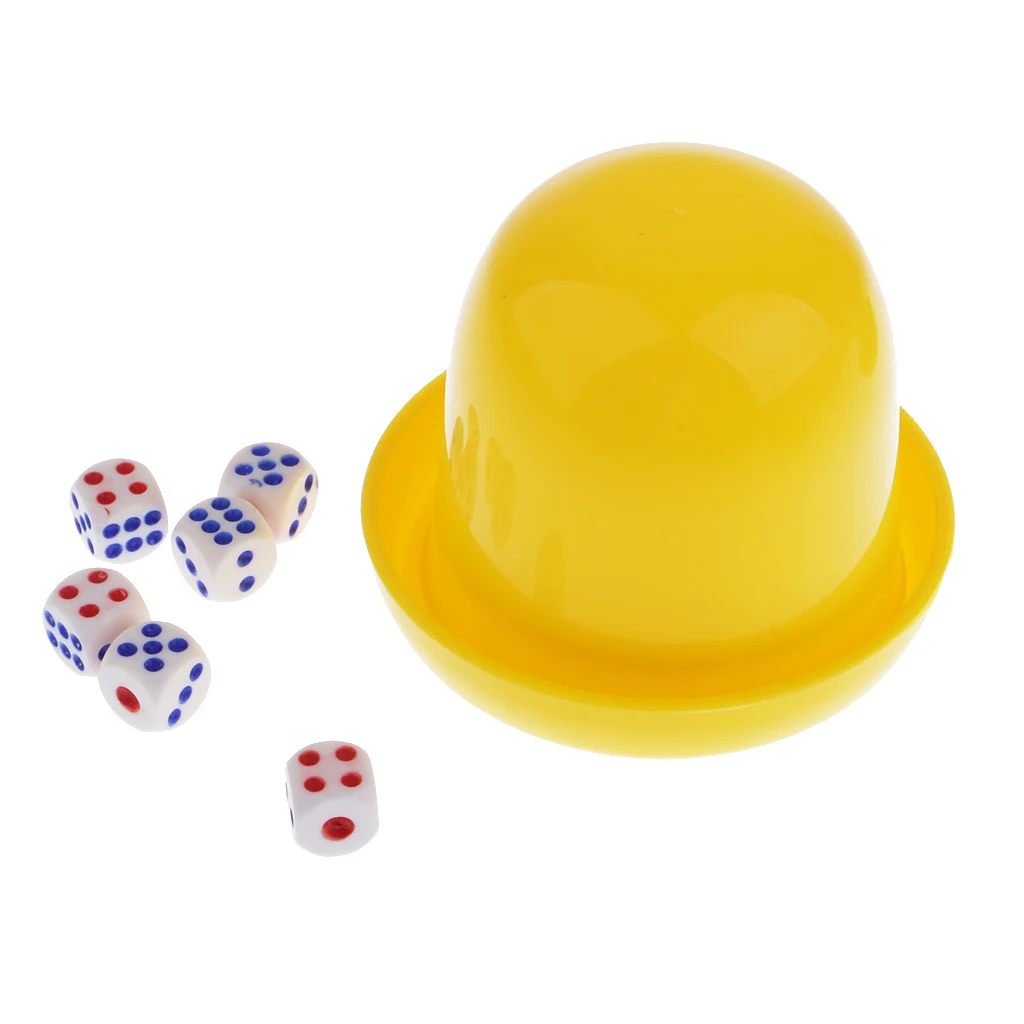 Dice Guessing Game Set Dice Cup Shaker with 6pcs Digital Dices for KTV Bar Pub Party Gambling Casino Poker Dice Game Accessories