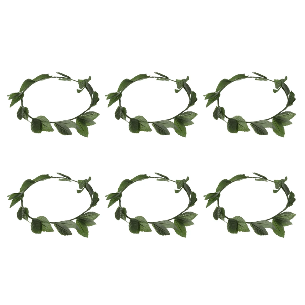 6pcs Lot Women Ladies Roman Greek Goddess Green Leaf Laurel Caesar Wreath Headpieces Wedding Hair Accessories