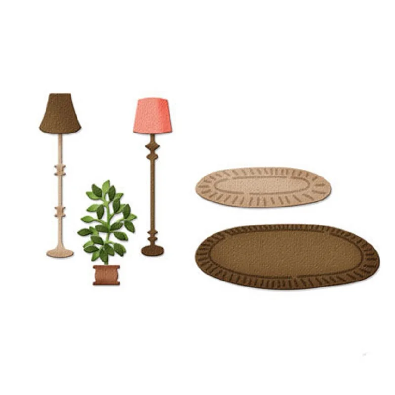 

Bi fujian Table Lamp Carpet Plant METAL CUTTING DIES Cut DIY Scrapbook PAPER CRAFT card album gift present knife mold art cutter