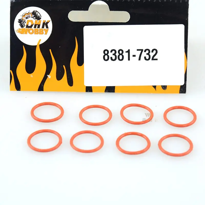 Kopen DHK HOBBY 8381 732 8381 732B o ringen voor Hex (12x15x1.5mm) 8 stks RC Auto onderdelen Adapters Wiel As Pins Vaste Rubber ringen