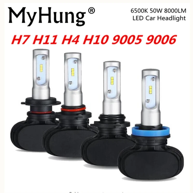Автомобильная фара MyHung S1 50 Вт 8000 лм автомобильная светодиодная лампа H7 H4 9004 9005 9006