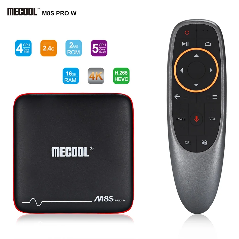 

Mecool M8S Smart Tv Box Voice Control 2.4G 2+16GB Amlogic S905W Android 7.1.1 Stalker MAG625X 4K VP9 H.265 Set Top Box