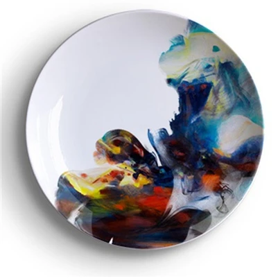 thumbnail image 1 of Platos de 6/8/10 pulgadas Decoración del hogar Decoración navideña Plato de cena Platos decorativos de pared Platos de pared de porcelana Cerámica abstracta, 1 of 5