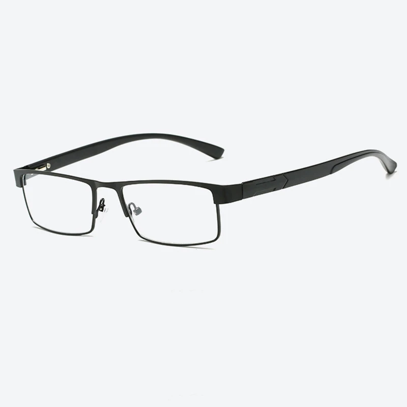 Matte Black Металлическая оправа, мужские очки для чтения, не сферические, 12 слоев, линзы с покрытием, Ретро стиль, бизнес, дальнозоркость, очки по рецепту - Цвет оправы: Matte Black