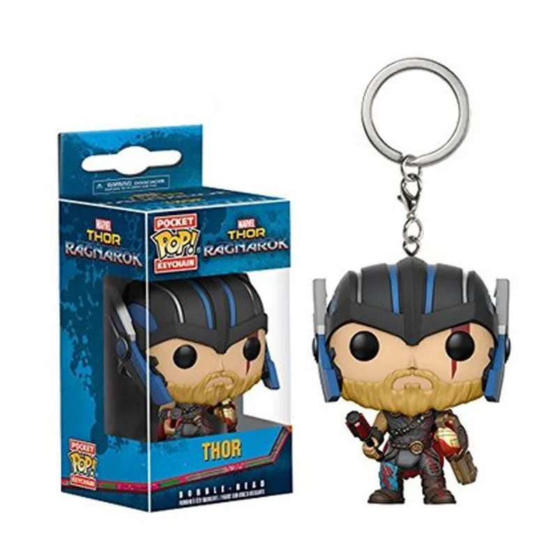 FUNKO POP Marvel Avengers Loki Hulk Thor Cute Keychain Action Figure Collection Model Toys for children gift with Retail Box 