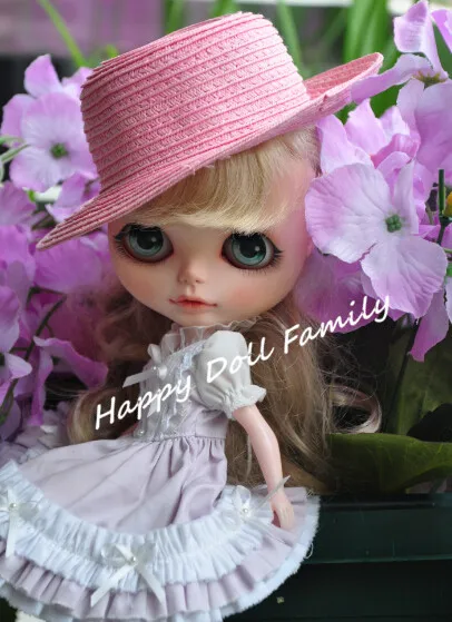 

Blyth doll straw hat, Blyth cap, suitable for Blyth, pullip, Tangkou doll, 1/6 doll, flat edge, pink