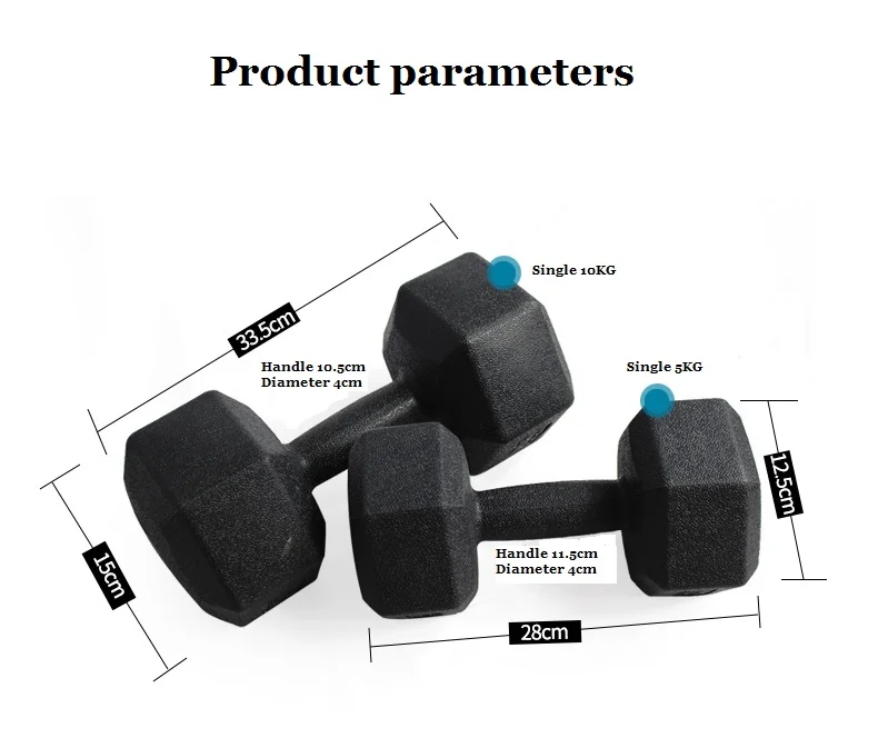 Для мужчин бытовой только 2.5 кг, 5 кг пластиковые посылка гексагональной гантели фитнес-оборудовать Для мужчин t
