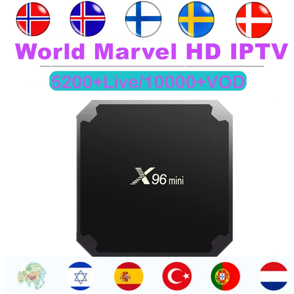 

Android Smart TV Box with Marvel HD World IPTV Subscription Europe Nordic Swedish French Turkey UK Israel America Canada Brazil