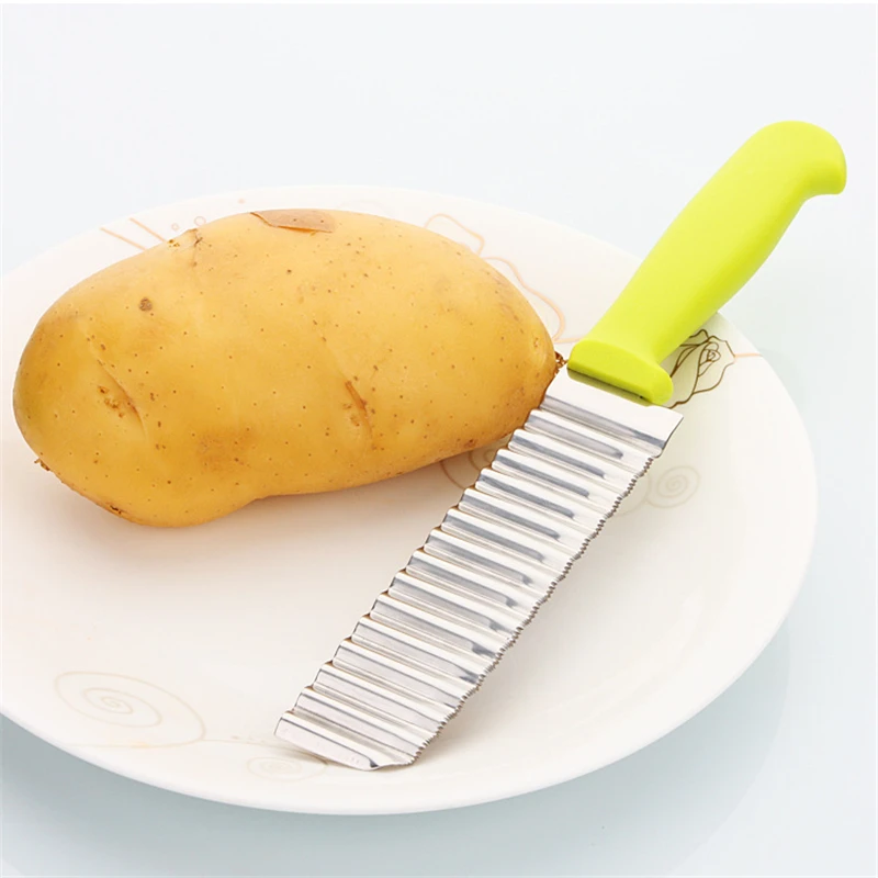 1PC New Stainless Steel Wave Knife Potato Cutting Corrugated Knife Fries Chips Cutter Slicer Cooking Tools
