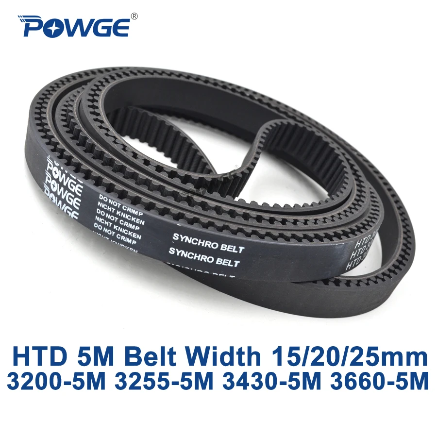 HTD 5M Timing Belt 1250-3770 mm Closed Rubber Powerdrive Belt width 15-30 mm 