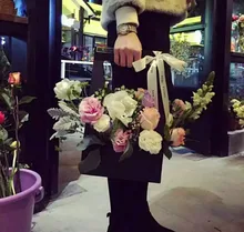 New Arrival 7.5*12*32cm paper basket of flowers as send gifts party birthday flower packaging