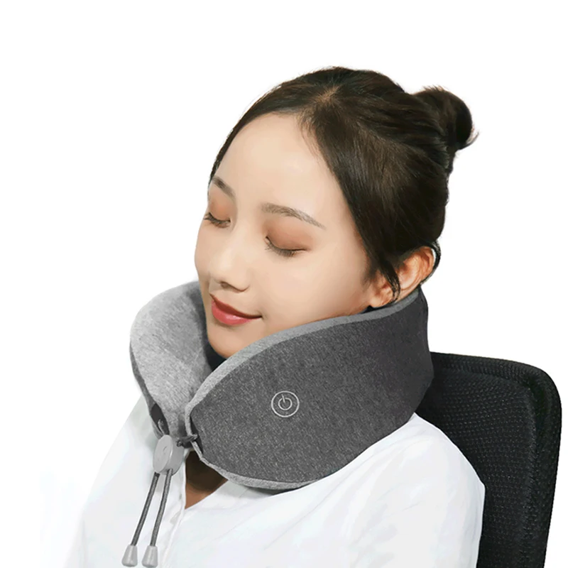 LERAVAN Multi function U shaped Massage Neck Pillow Double interior