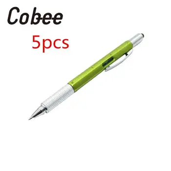 

Cobee 5pcs/lot Creative 5-Function Ballpoint Pen Level Measurement Pen Induction Straight screwdriver Pens Students